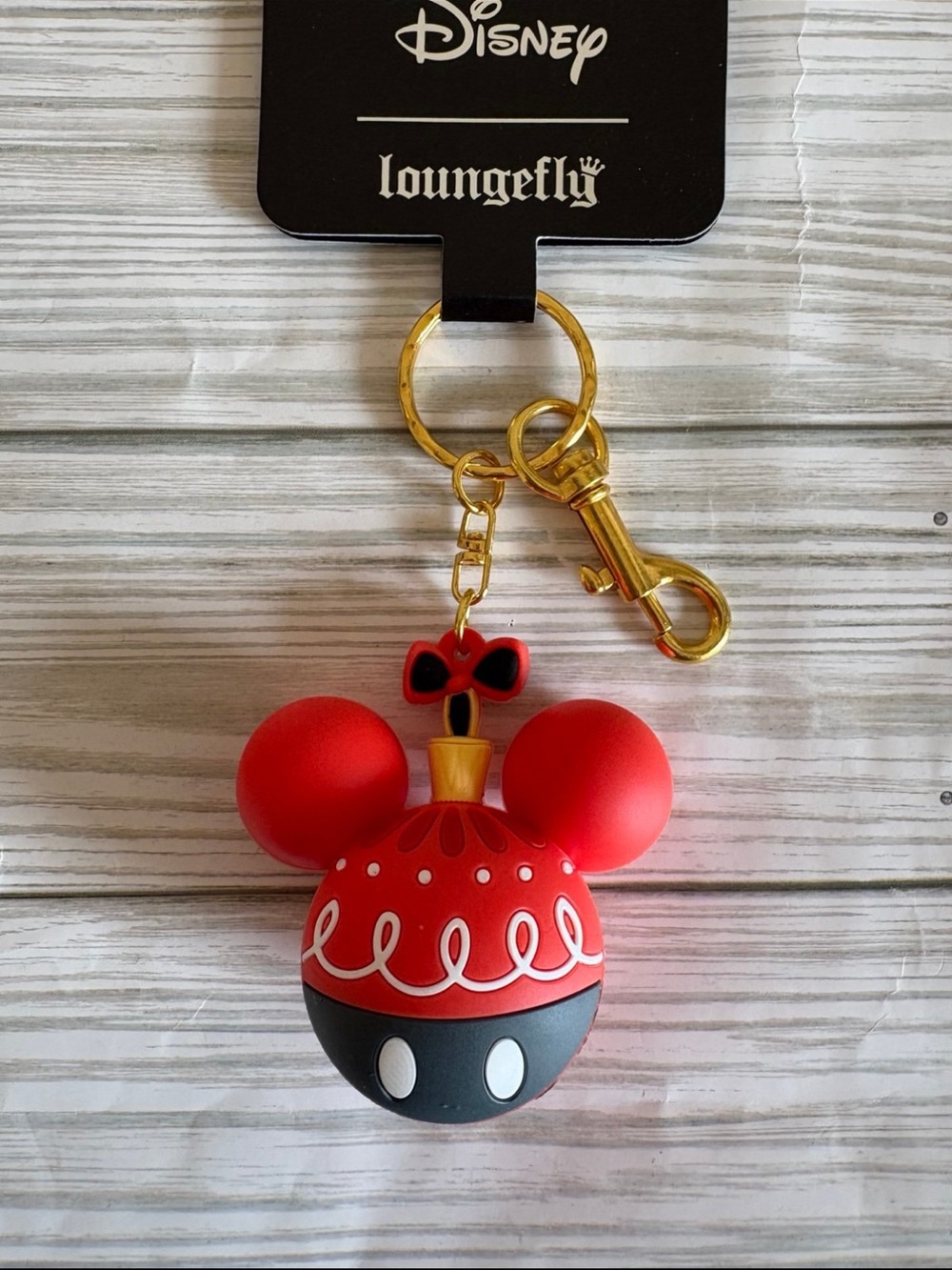 🎄Loungefly Disney Mickey Ornament 3D Molded Keychain